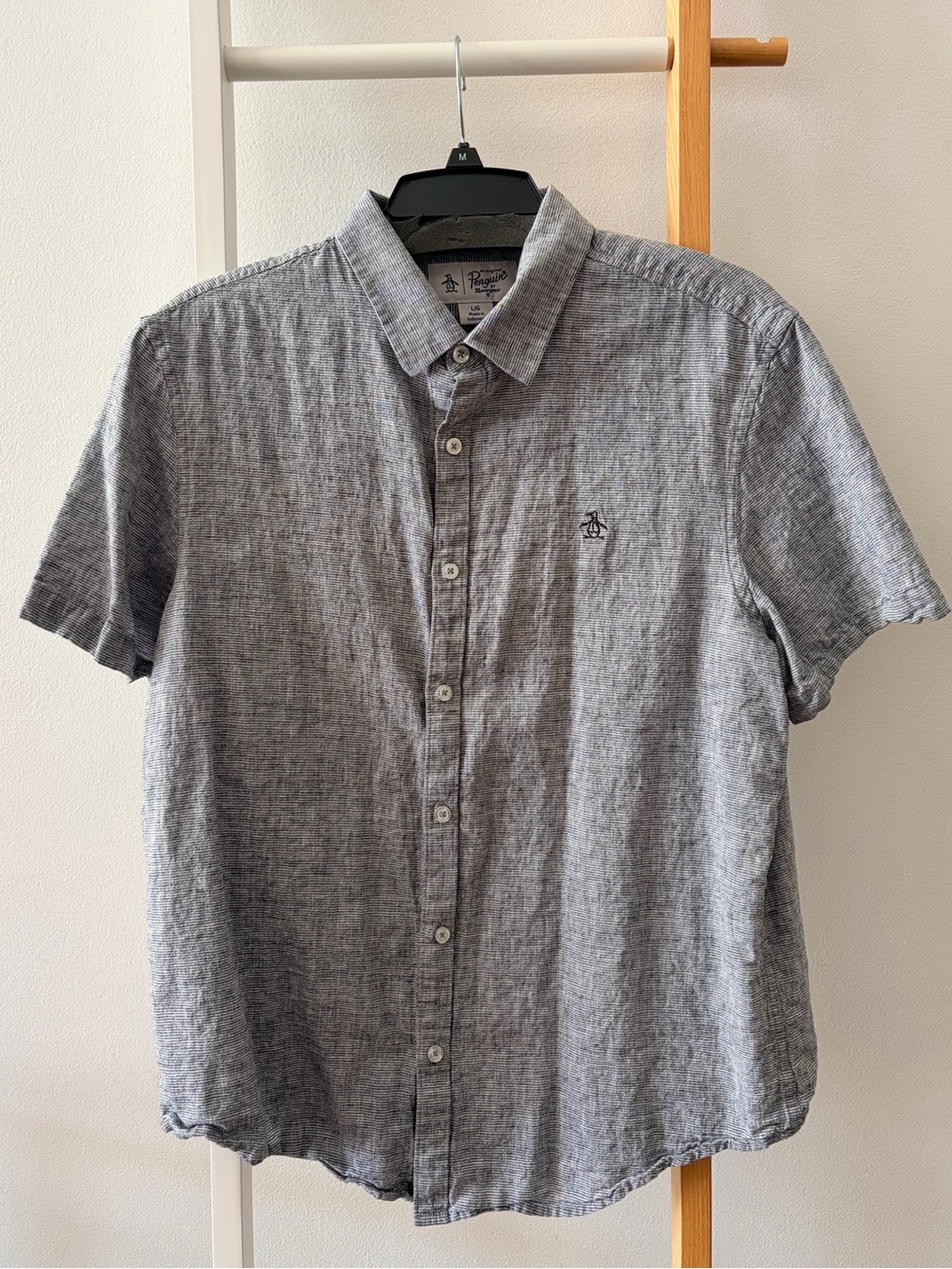 Men’s Original Penguin Short Sleeve Button-Down Shirt - Blue